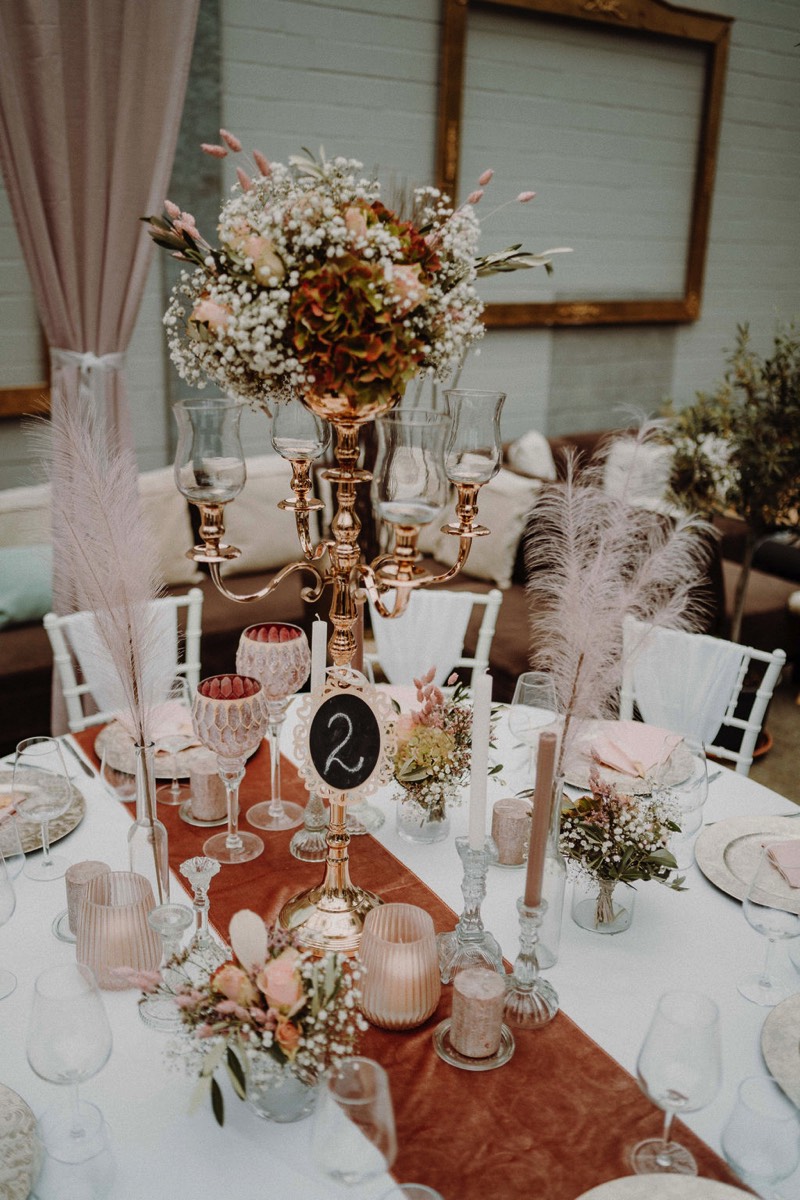 Kupfer Tischdeko Hochzeit